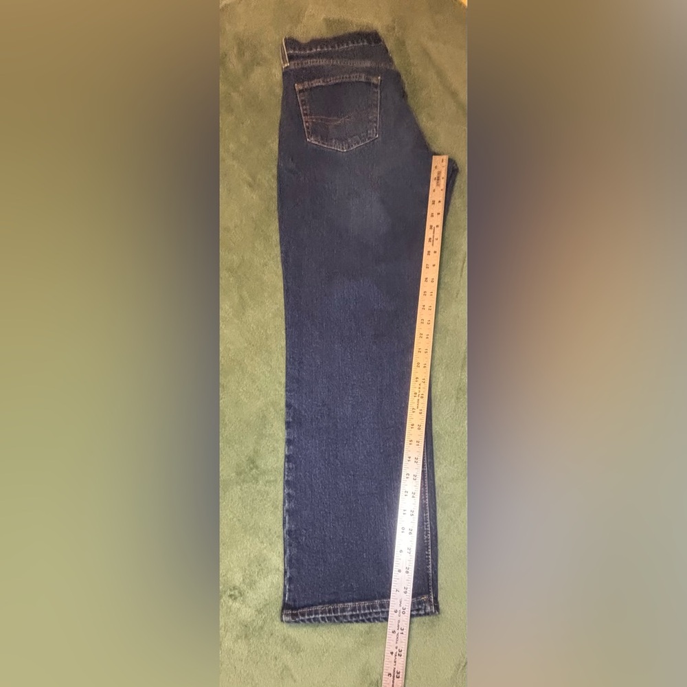 Levi Strauss Athletic Men's Dark Blue Straight Jeans, Size: W34” x L32”. (6332) - Picture 8 of 10